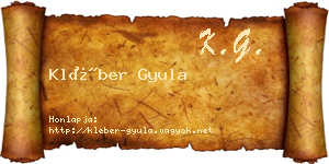 Kléber Gyula névjegykártya