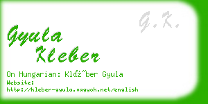 gyula kleber business card